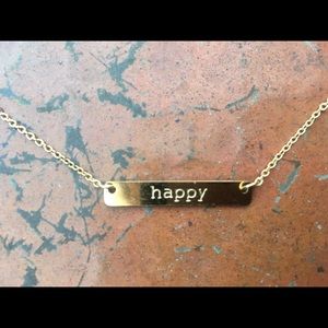 Happy tag necklace